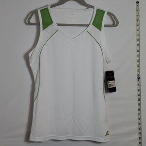 Russell Athletic Stretch-Power Vintage early 2000s BNWT green and white tank L